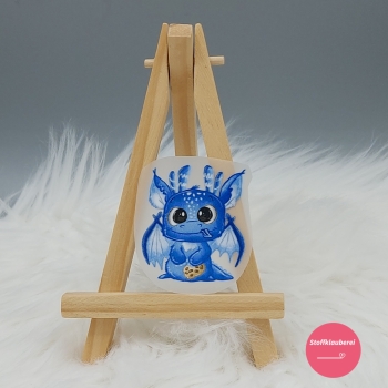 "Drache mit Keks" Bügelbild am kleinsten (ca. 4,5cm X 4cm)